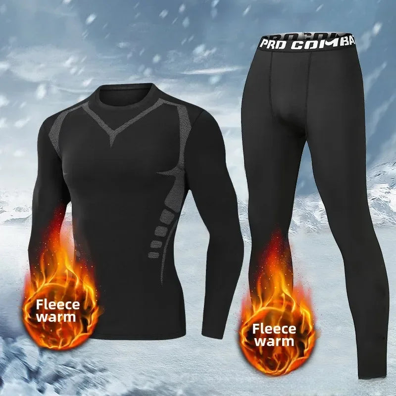 Ensemble Thermique Homme Hiver – Doublé Polaire, Séchage Rapide, Sport & Fitness