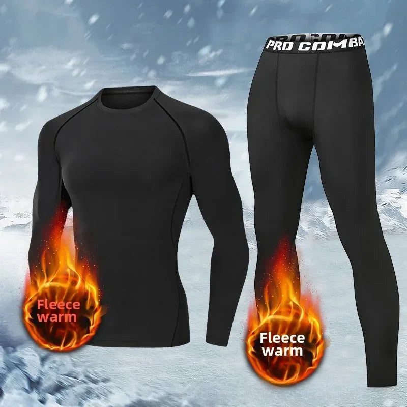 Ensemble Thermique Homme Hiver – Doublé Polaire, Séchage Rapide, Sport & Fitness