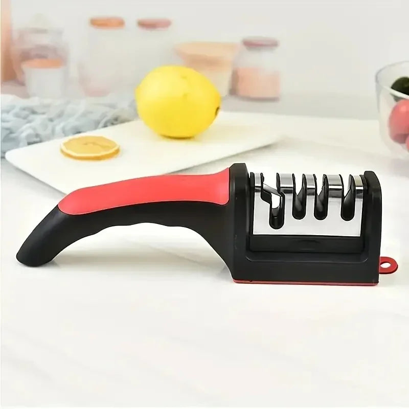 Aiguiseur de Couteaux 3 Étapes – Outil d’Aiguisage en Acier Inoxydable pour Cuisine