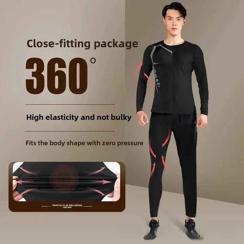 Ensemble Thermique Homme Hiver – Doublé Polaire, Séchage Rapide, Sport & Fitness