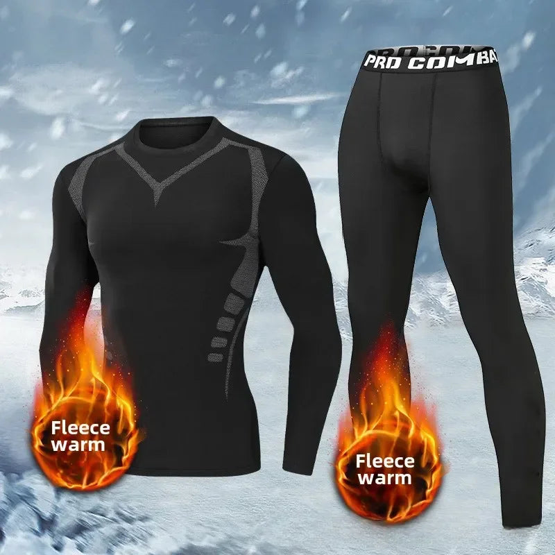 Ensemble Thermique Homme Hiver – Doublé Polaire, Séchage Rapide, Sport & Fitness